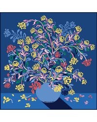 Jessie Zhao New York - Double Sided Wool Silk Shawl Of Night Flowers - Lyst