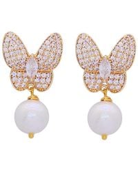 VALERIE CHIC - Sparkle Butterfly Pearl Earrings - Lyst