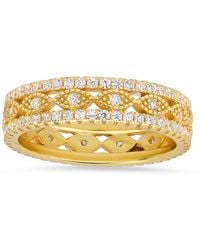 Kylie Harper - Vintage Diamond Cz Eternity Band Ring - Lyst