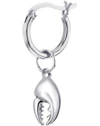 True Rocks - Sterling Mini Crab Claw Charm On Hoop - Lyst