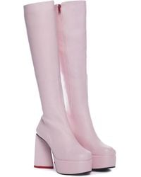 LAMODA - Sweet Talker Platform Knee High Boots In Pink - Lyst