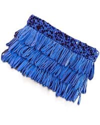 Springmoonatelier - Luxury Star – Sequin And Tassel Handmade Raffia Handbag - Lyst