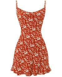 Sanctumum - La Dolce Vita Floral Print Summer Mini Dress - Lyst