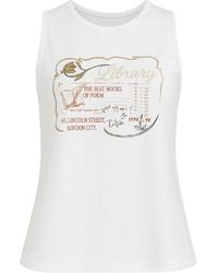 Conquista - Library Graphic Cotton Tank Top - Lyst