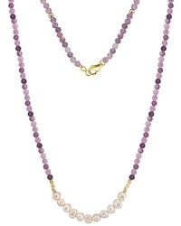 Shaded the Label - Lunari Mica & Pearl Beaded Necklace - Lyst