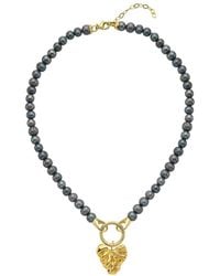 LINYA JEWELLERY - Onos Pearl Heart Necklace - Lyst