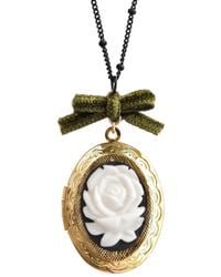 POPORCELAIN - Dark Romance Rose Oval Porcelain Cameo Locket Necklace - Lyst