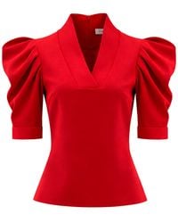 Julia Allert - V-Neck Puff Sleeve Top - Lyst
