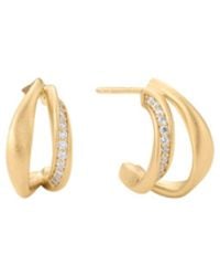Vanhi - Nadine Pavé Twisted Stud Earrings - Lyst