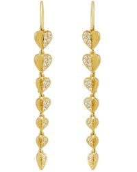 Dinny Hall - Folded Heart Lab-Created Diamond Column Drops - Lyst