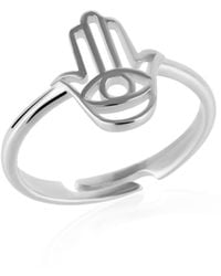 Spero London - Hamsa Hand Adjustable Ring - Lyst