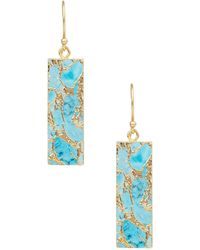 Saachi - Gemstone Rectangle Mojave Earrings - Lyst