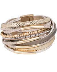 Saachi - Glimmer Leather Bracelet - Lyst