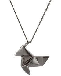 Origami Jewellery - Cuckoo Necklace Sterling Gun Metal - Lyst