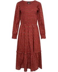 LAtelier London - Mabel Ditsy Floral Cotton Midi Dress - Lyst