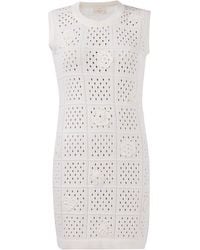 Peraluna - Isabel Openwork Hand Embroidered Knit Dress - Lyst