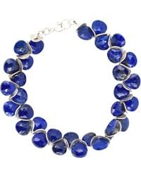 Lori Kaplan Design - Signature Lapis Herringbone Sterling Bracelet - Lyst