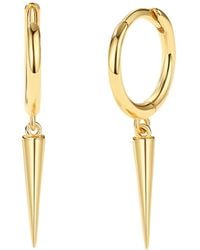 Harfi - Dainty Spike Huggie Small Hoop Plated Earrings - Lyst