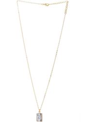 Saachi - Square Gemstone Mini Earring And Necklace Set - Lyst