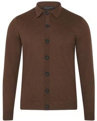 Paul James Knitwear - Extra Fine Merino Wool Cassiuss Polo Cardigan - Lyst