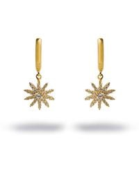 Ebru Jewelry - Minimalist Vermeil & Diamond Sun Earrings - Lyst