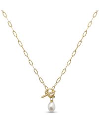 Clemence Wren - T-Bar Paperclip Freshwater Pearl Necklace - Lyst