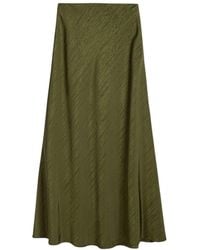 Nocturne - Neutrals Khaki Flared Midi Skirt - Lyst