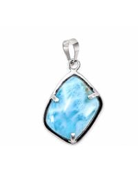 Mineralgems•Studio - Ocean Larimar Pendant With Sterling Chain - Lyst
