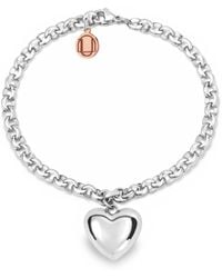 Unaloe - Sterling Heart Charm Bracelet For – Meaningful Refined Jewelry, Perfect Gift For Loved Ones - Lyst
