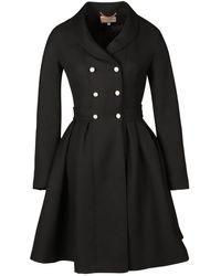Santinni - 'kennedy' 100% Wool Dress Coat In Nero - Lyst