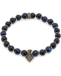 Ebru Jewelry - Tiger's Eye Stone Arrow Charm Beaded Bracelet - Lyst