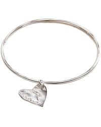 Posh Totty Designs - Fortune Heart Charm Bangle - Lyst