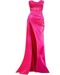 Angelika Jozefczyk - Napoli Corset High Slit Gown Pink - Lyst