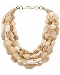 Michael Nash Jewelry - Otilia Multi Strand Shades Of Ivory Resin Beads - Lyst