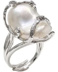 Farra - Baroque Pearl Adjustable Ring - Lyst