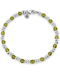 Nellou Jewellery - Gem Birthstone Bracelet August Peridot Sterling - Lyst