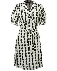 Smart and Joy - Tailor Collar Graphic Print Short Warp Dress - Lyst