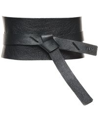 PLIK x HAYA - Wide Waist Leather Obi Belt- Savanah - Lyst