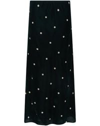 Rose & Nancy - Mila Velvet Embroidered Skirt - Lyst