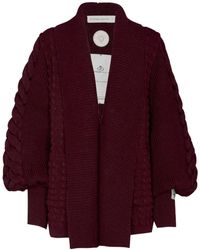 The Extreme Collection - Burgundy Merlot Merino Wool And Alpaca Knit Cardigan - Lyst
