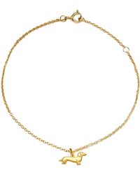 Posh Totty Designs - Plated Dachshund Dinky Charm Bracelet - Lyst