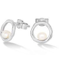 Dower & Hall - Open Circle & Pearl Waterfall Earrings - Lyst