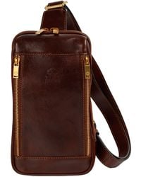 Time Resistance - Leather Sling Bag Chest Bag - Lyst