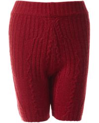 Fully Fashioning - Fern Cable Wool Blend Knit Shorts - Lyst