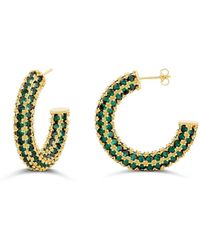 SHYMI - Colored Crystal Pave Hoop Earrings - Lyst