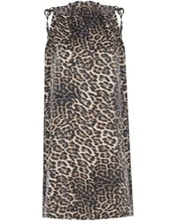 No'design - Halter Neck Tie-Detail Pocket Leopard Mini Dress - Lyst
