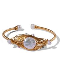 Ebru Jewelry - Cleopatra's Eye Baroque Pearl Cuff Bracelet - Lyst