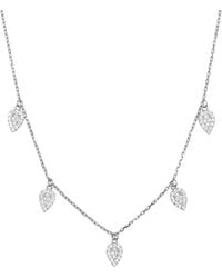 KAMARIA - Blessings Leaf Choker Necklace With Crystals - Lyst