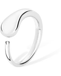 Lucy Quartermaine - Solid Sterling Luna Open Drop Ring - Lyst