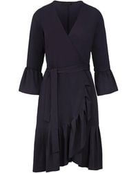 Conquista - Wrap Dress Viscose With Bell Sleeves - Lyst